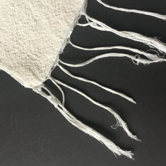 Cream & Black Cotton Woven Table Runner with Fringe - Picture 7 of 9